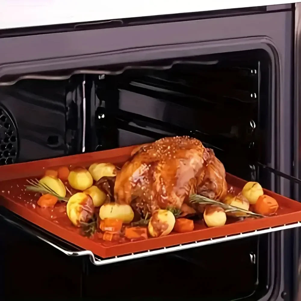 Reusable silicone baking mats for oven use