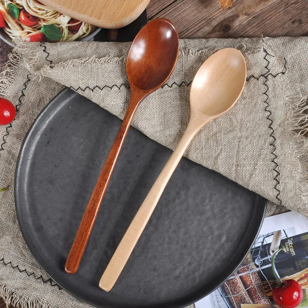 2pcs wooden spoon tableware kitchen cooking utensil tools