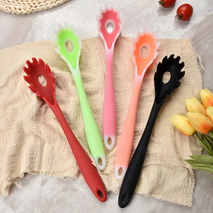 Silicone long handle spaghetti spoon kitchen utensil