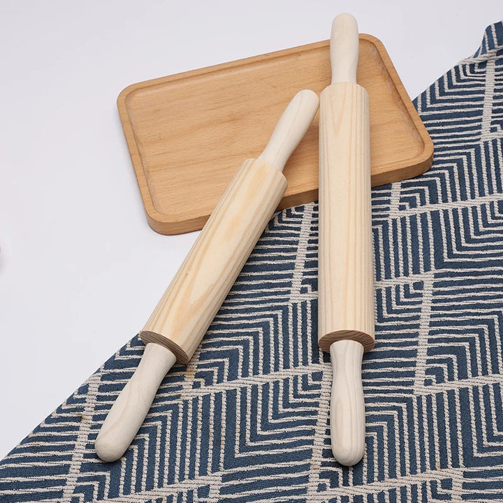 360-Degree Rotating Wooden Rolling Pin - baking tool