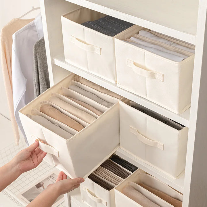 Drawer clothes organizer storage box in wardrobe