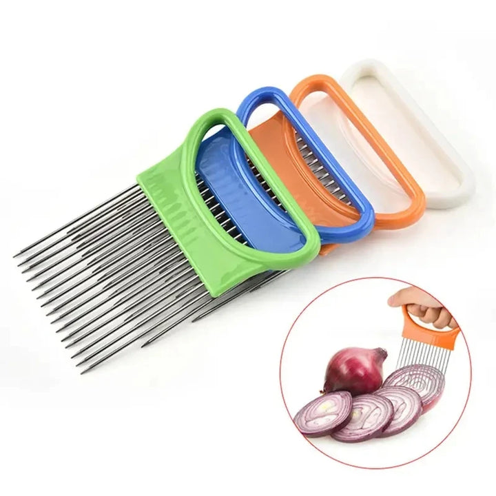 Stainless steel onion cutter holder kitchen tool