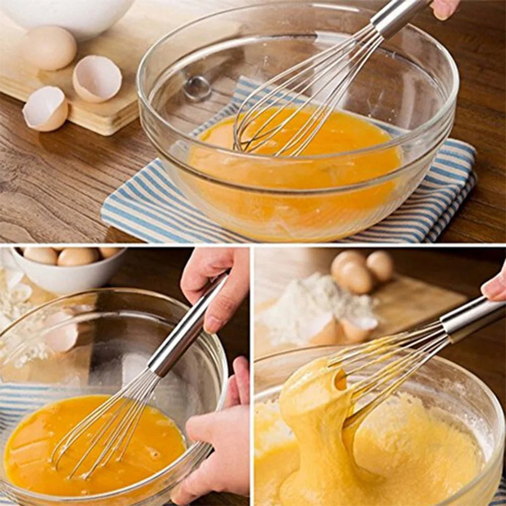 Handheld egg mixing whisk stainless steel kitchen tool