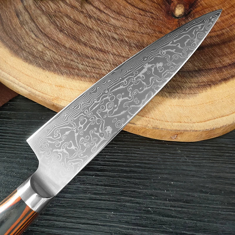 Damascus steel cutting cooking tools chef knife set