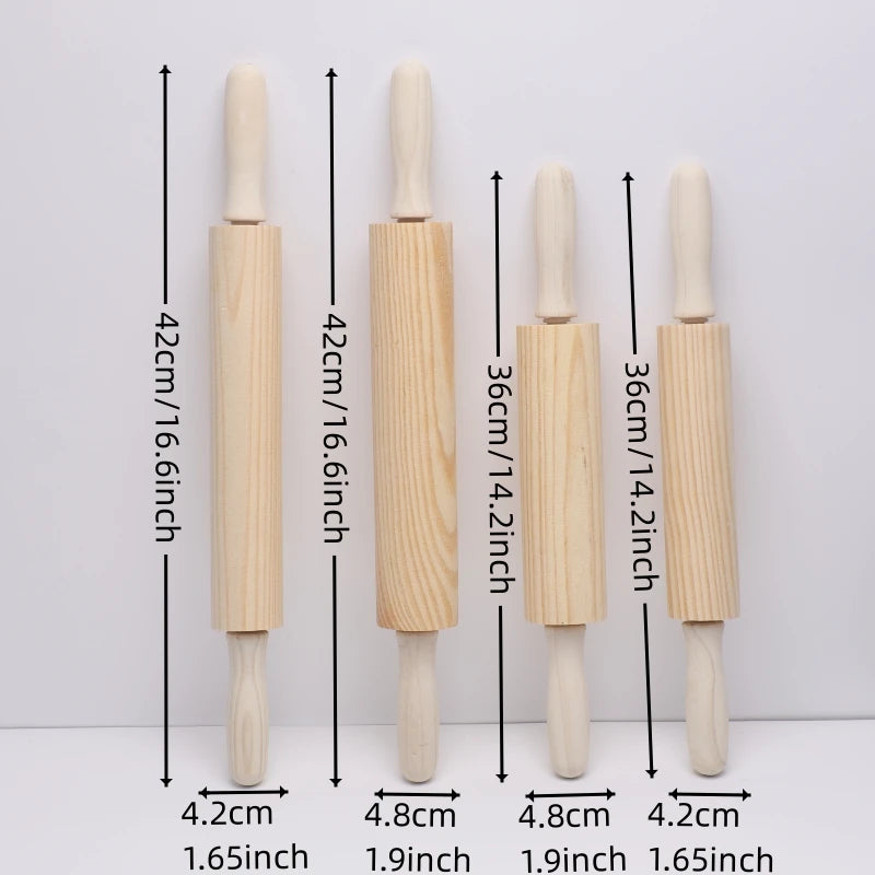 360-Degree Rotating Wooden Rolling Pin - baking tool
