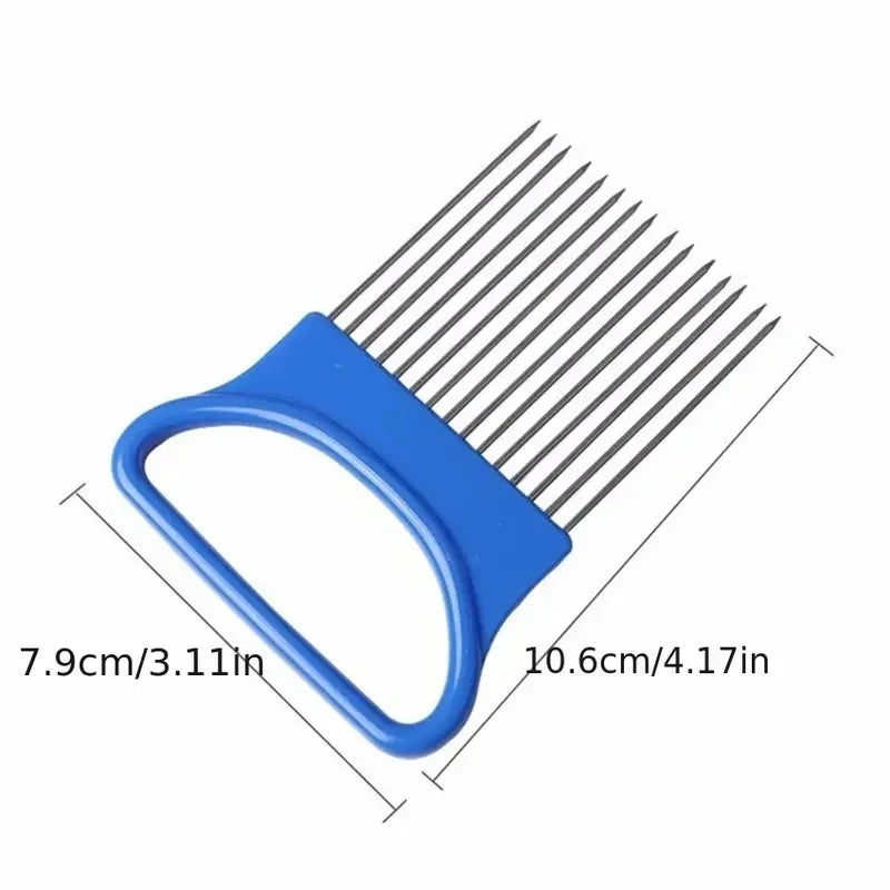 Stainless steel onion cutter holder kitchen tool
