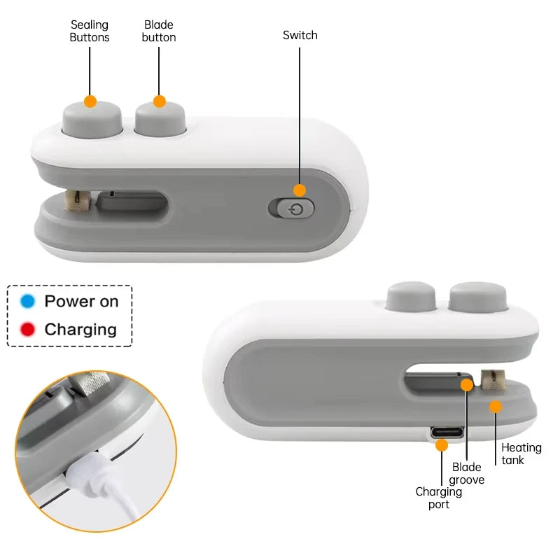 2-in-1 Mini Vacuum Sealing Machine - Mini vacuum sealing machine sealing food bag