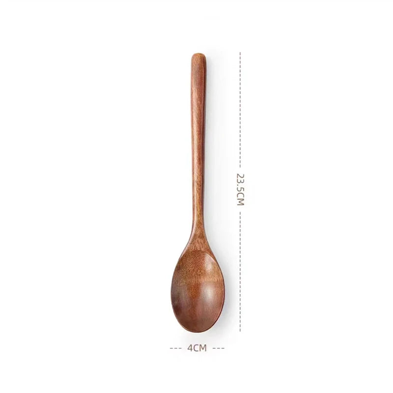 2pcs wooden spoon tableware kitchen cooking utensil tools