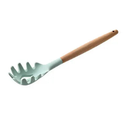 Wood handle silicone kitchen utensil set - Wood Handle Silicone Kitchen Tools