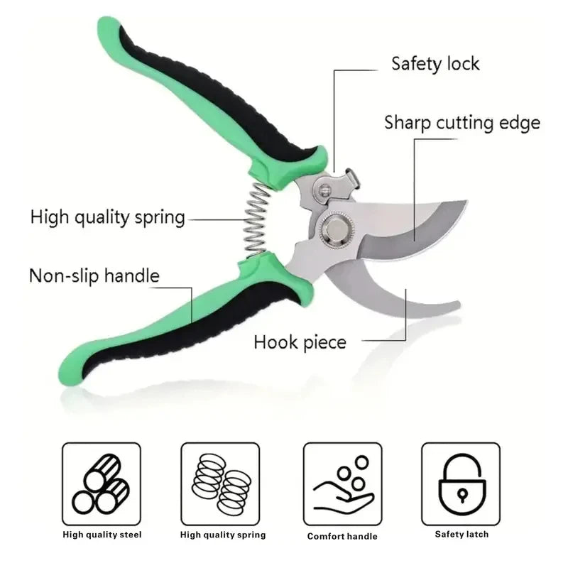 Horticultural pruning stainless steel scissor garden tool