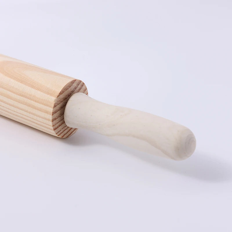 360-Degree Rotating Wooden Rolling Pin - baking tool