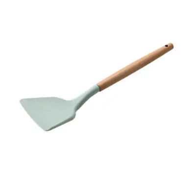 Wood handle silicone kitchen utensil set - Wood Handle Silicone Kitchen Tools