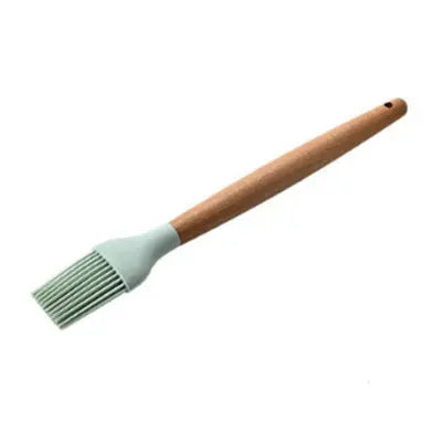 Wood handle silicone kitchen utensil set - Wood Handle Silicone Kitchen Tools