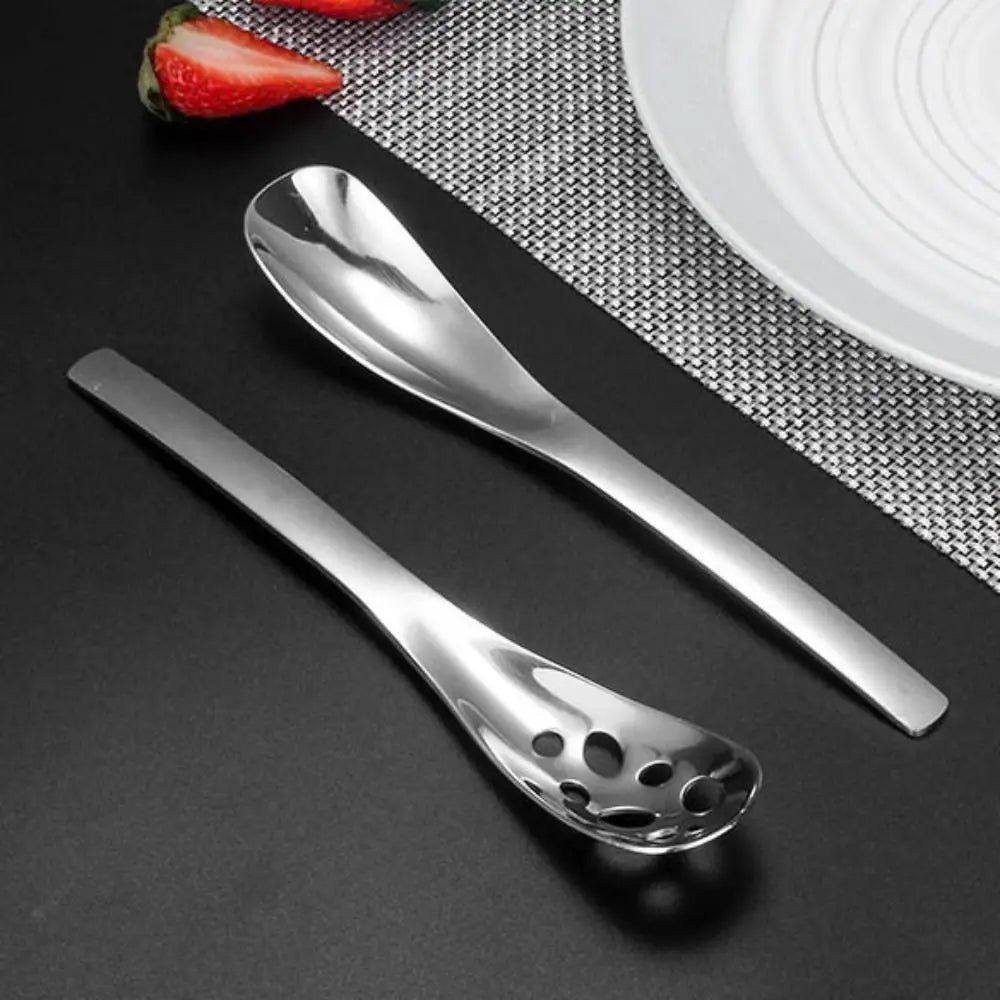 Stainless steel slotted spoon kitchen utensil