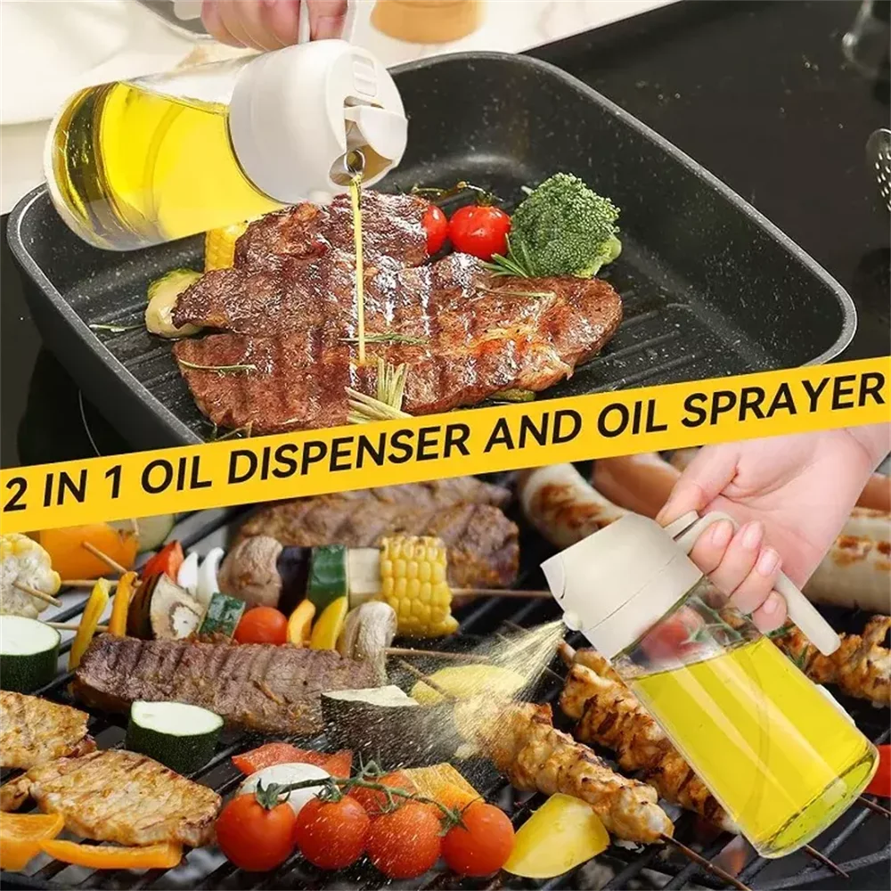 2-in-1 Olive Oil Sprayer & Pourer - 2-in-1 olive oil sprayer and pourer bottle