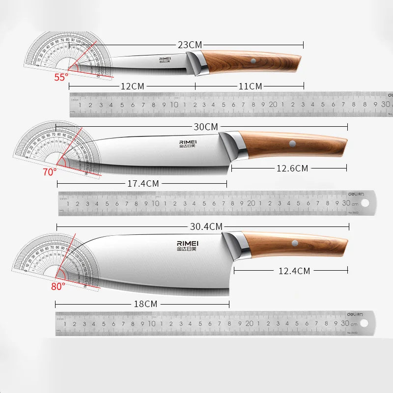 3-piece professional kitchen knife set stainless steel