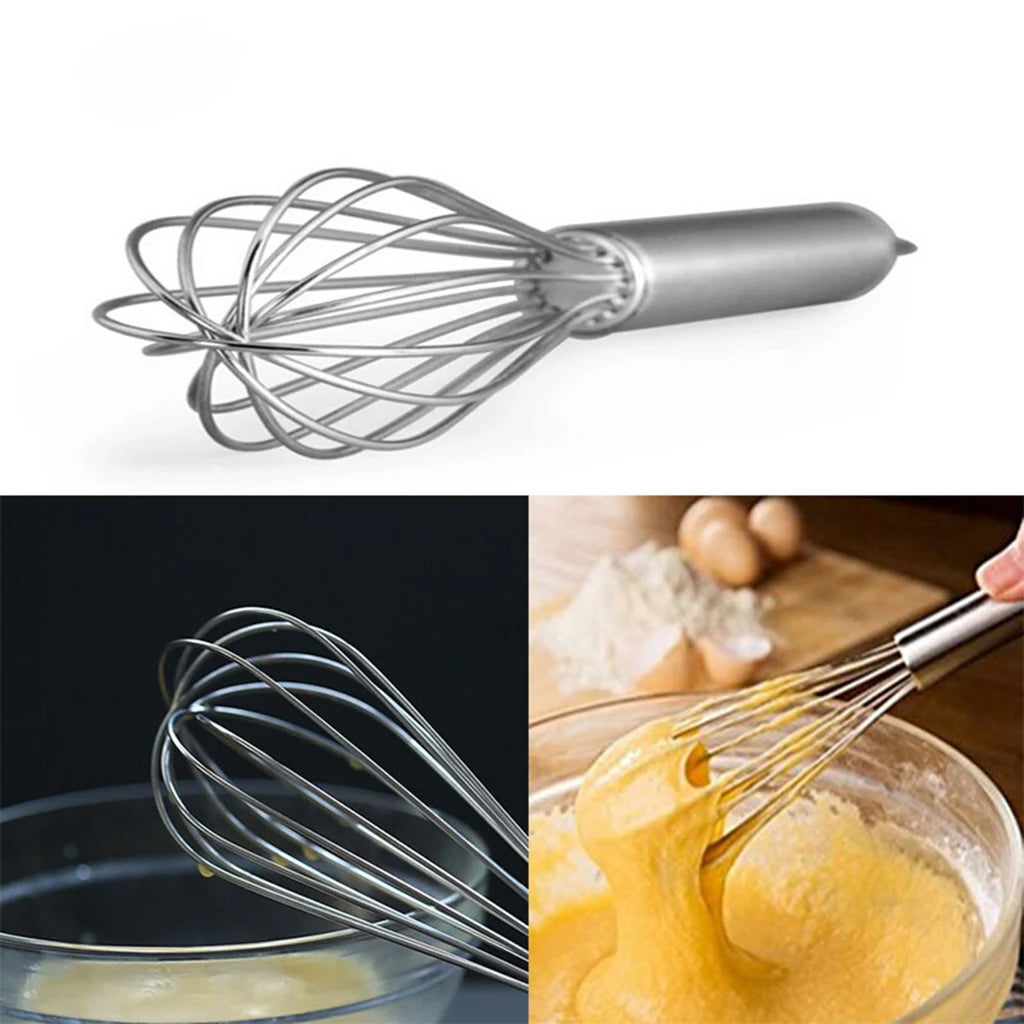 Handheld egg mixing whisk stainless steel kitchen tool