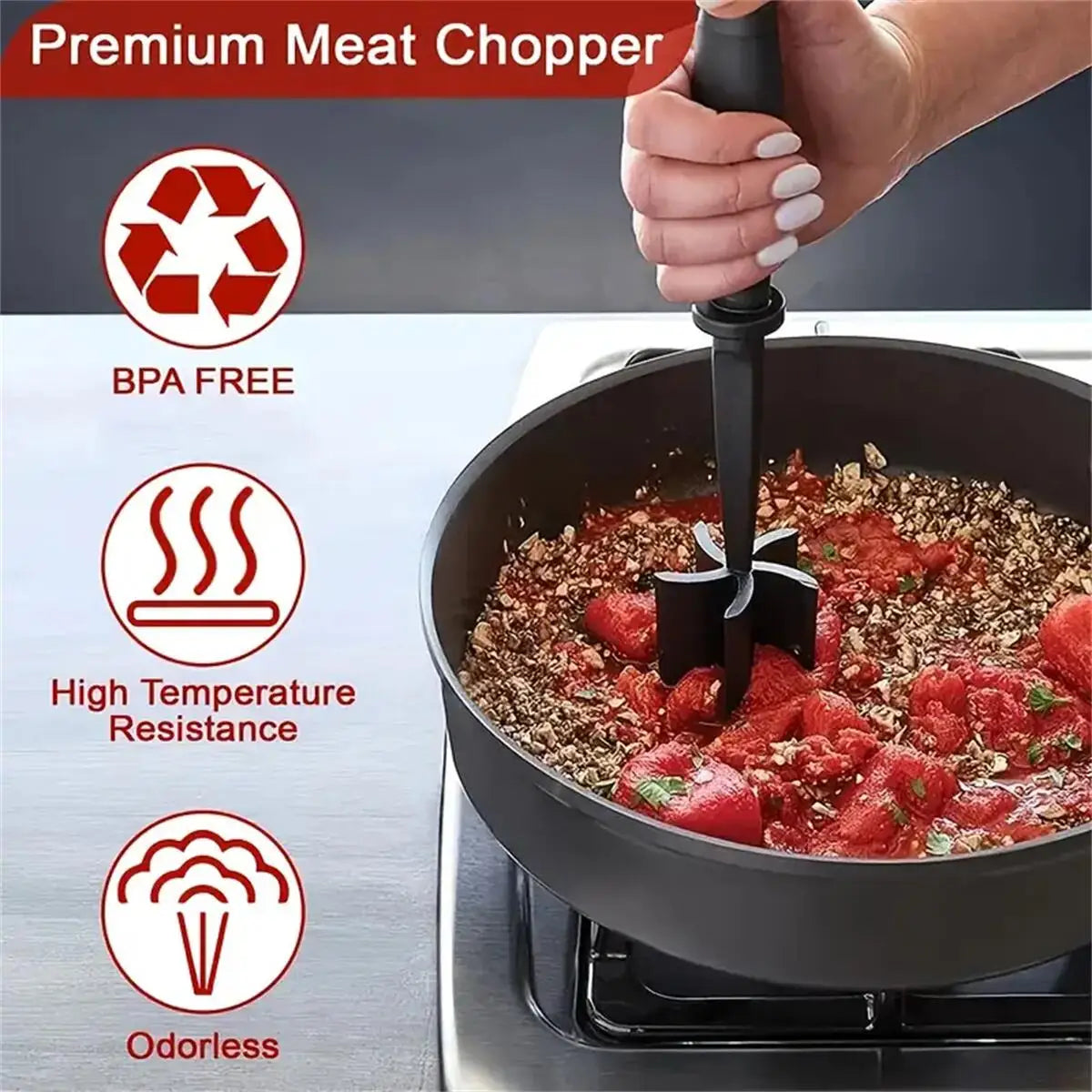 Ground beef smasher stainless steel kitchen tool