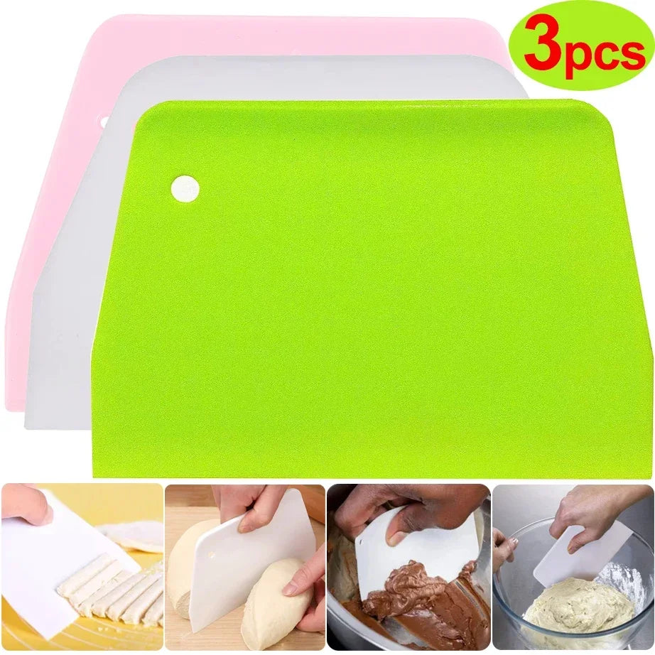 Multipurpose dough cutter bowl scraper kitchen tool