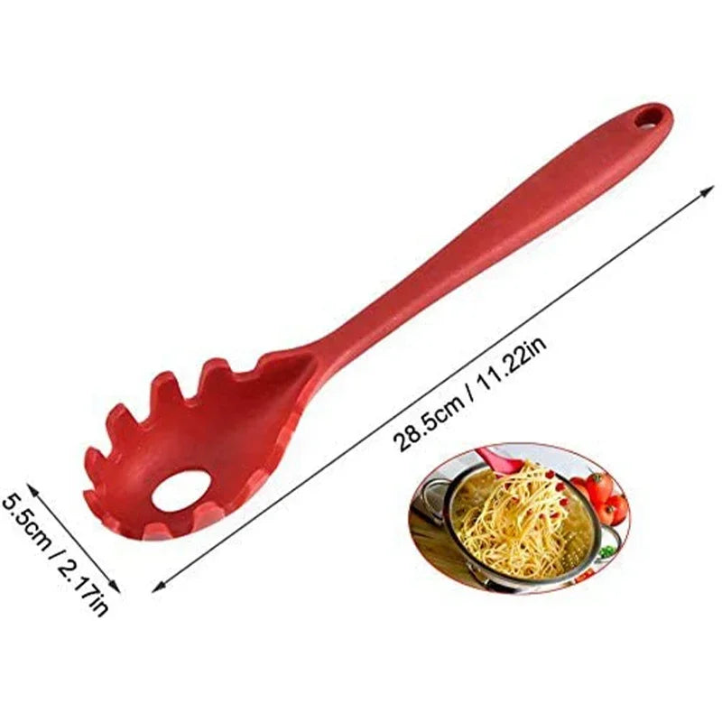 Silicone long handle spaghetti spoon kitchen utensil
