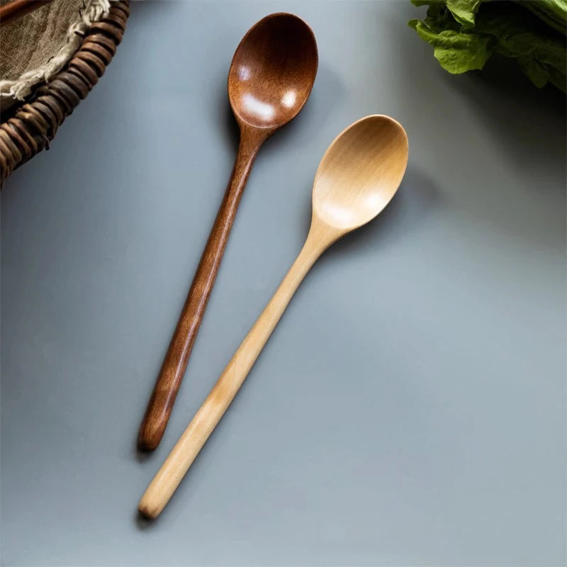 2pcs wooden spoon tableware kitchen cooking utensil tools