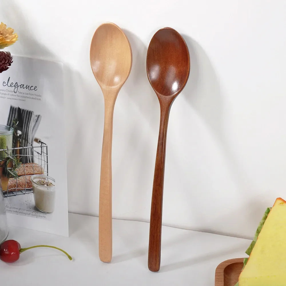 2pcs wooden spoon tableware kitchen cooking utensil tools