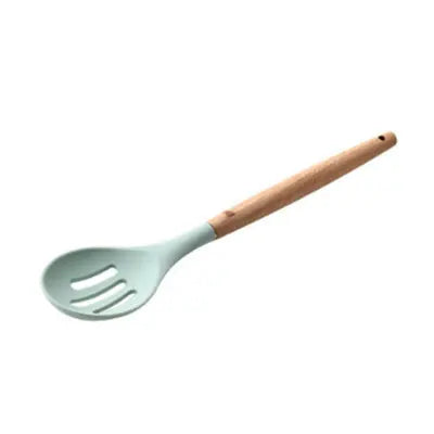 Wood handle silicone kitchen utensil set - Wood Handle Silicone Kitchen Tools