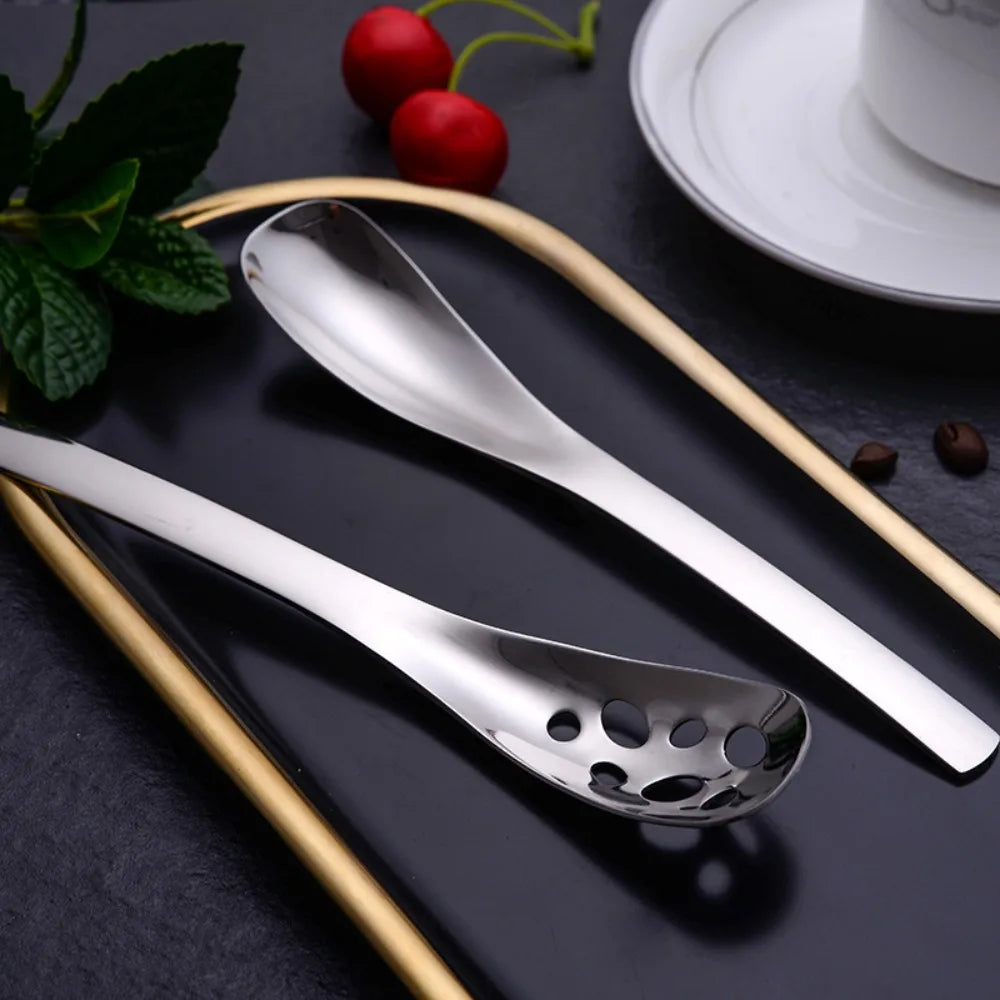 Stainless steel slotted spoon kitchen utensil