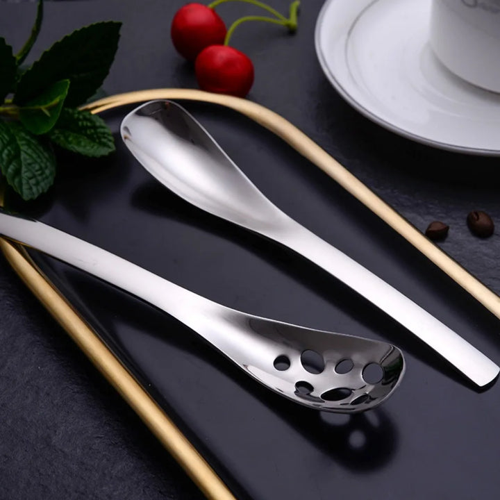 Stainless steel slotted spoon kitchen utensil