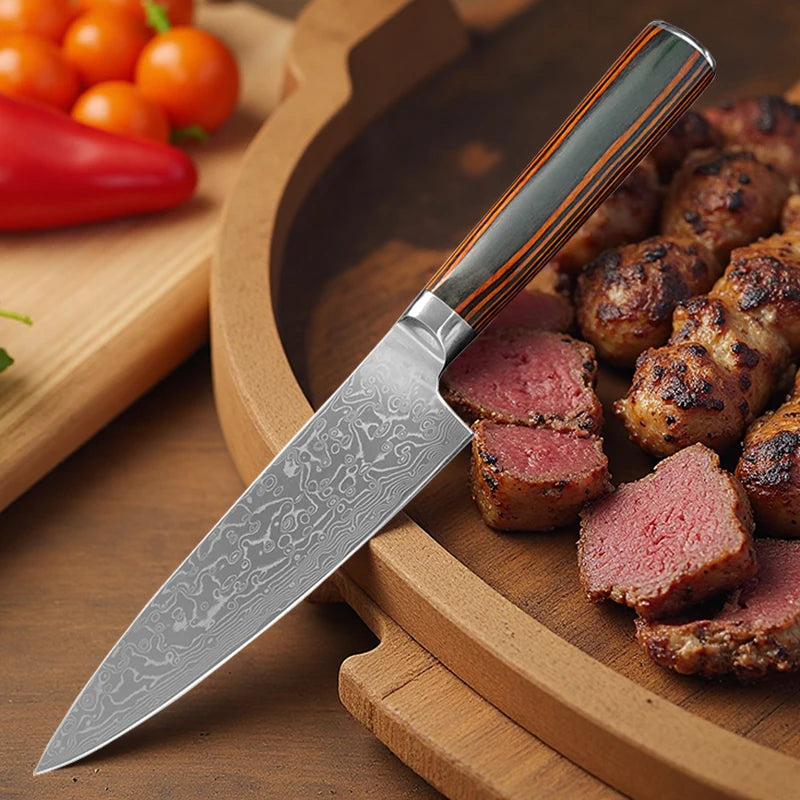 Damascus steel cutting cooking tools chef knife set