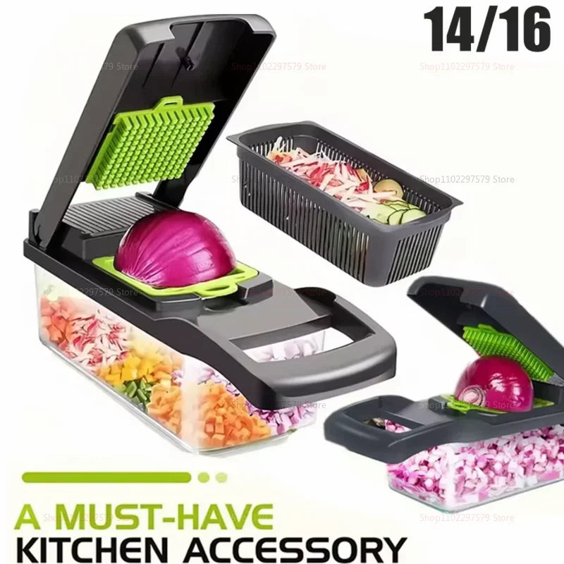 Multifunctional portable kitchen chopper vegetable cutter