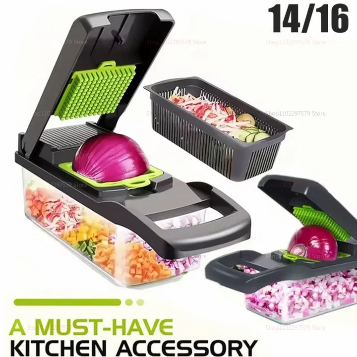 Multifunctional portable kitchen chopper vegetable cutter