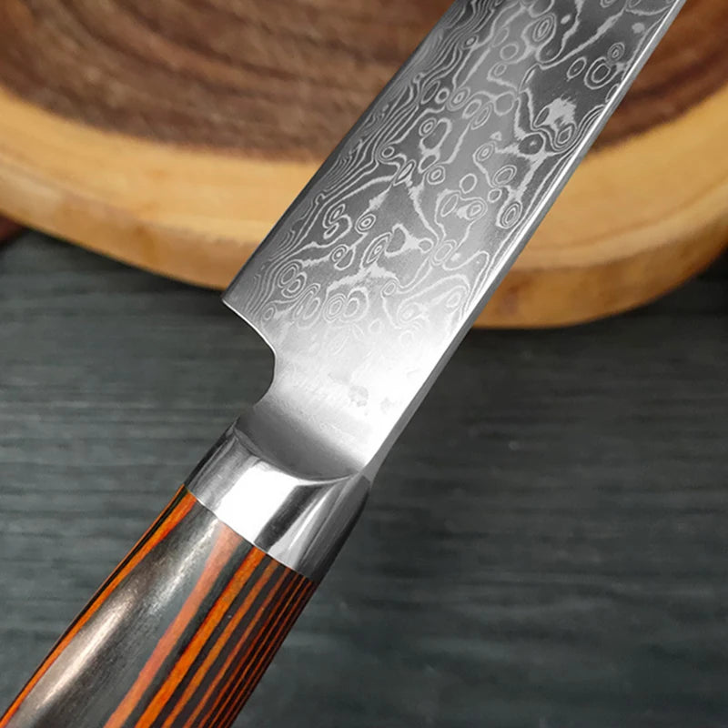 Damascus steel cutting cooking tools chef knife set