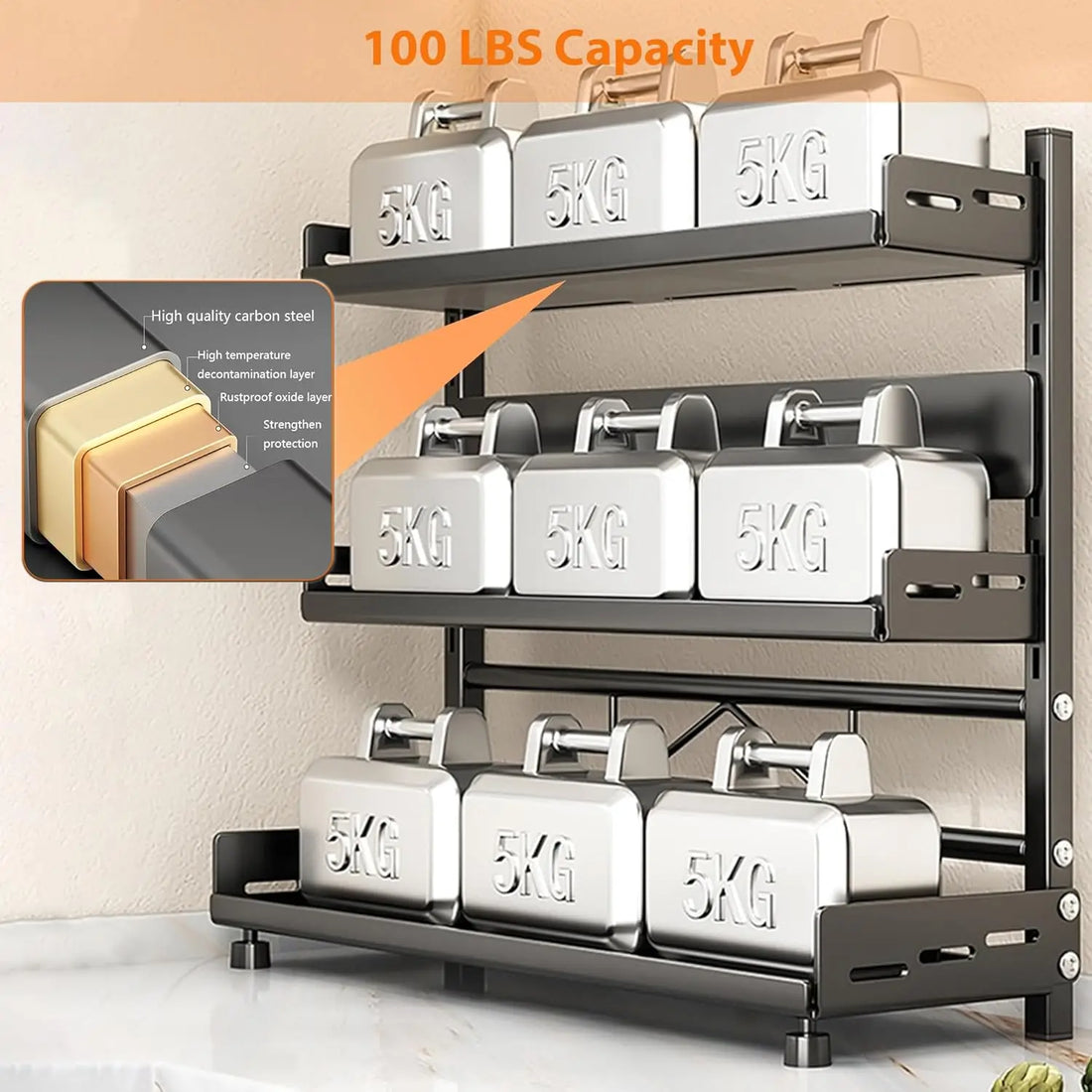 3-tier adjustable spice rack organizer kitchen shelf