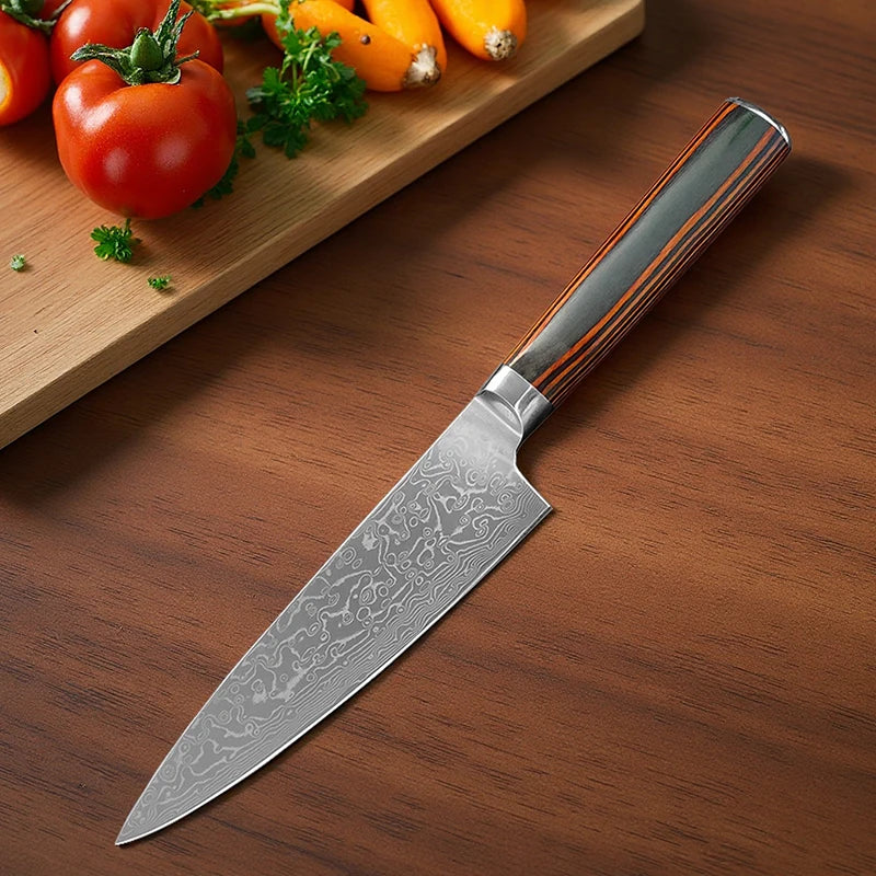 Damascus steel cutting cooking tools chef knife set
