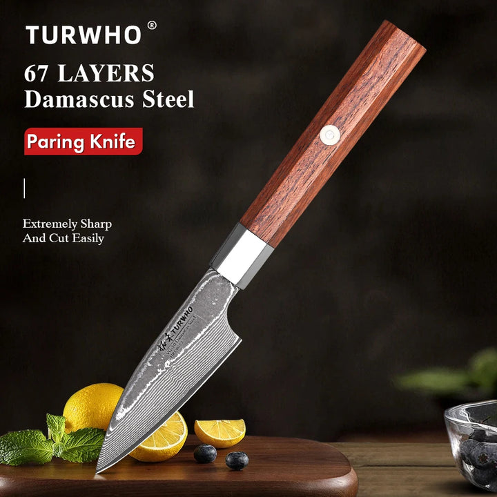 TURWHO 3 Paring Handmade Kitchen Knife 