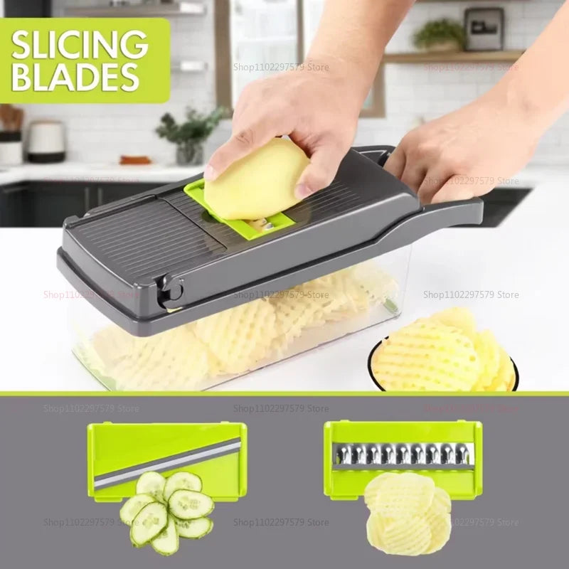 Multifunctional portable kitchen chopper vegetable cutter