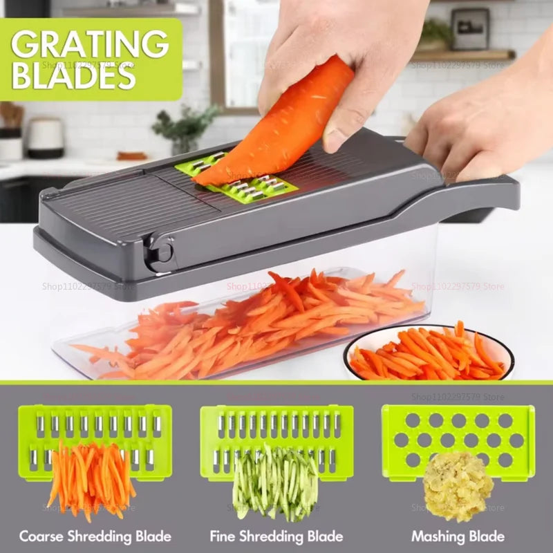 Multifunctional portable kitchen chopper vegetable cutter