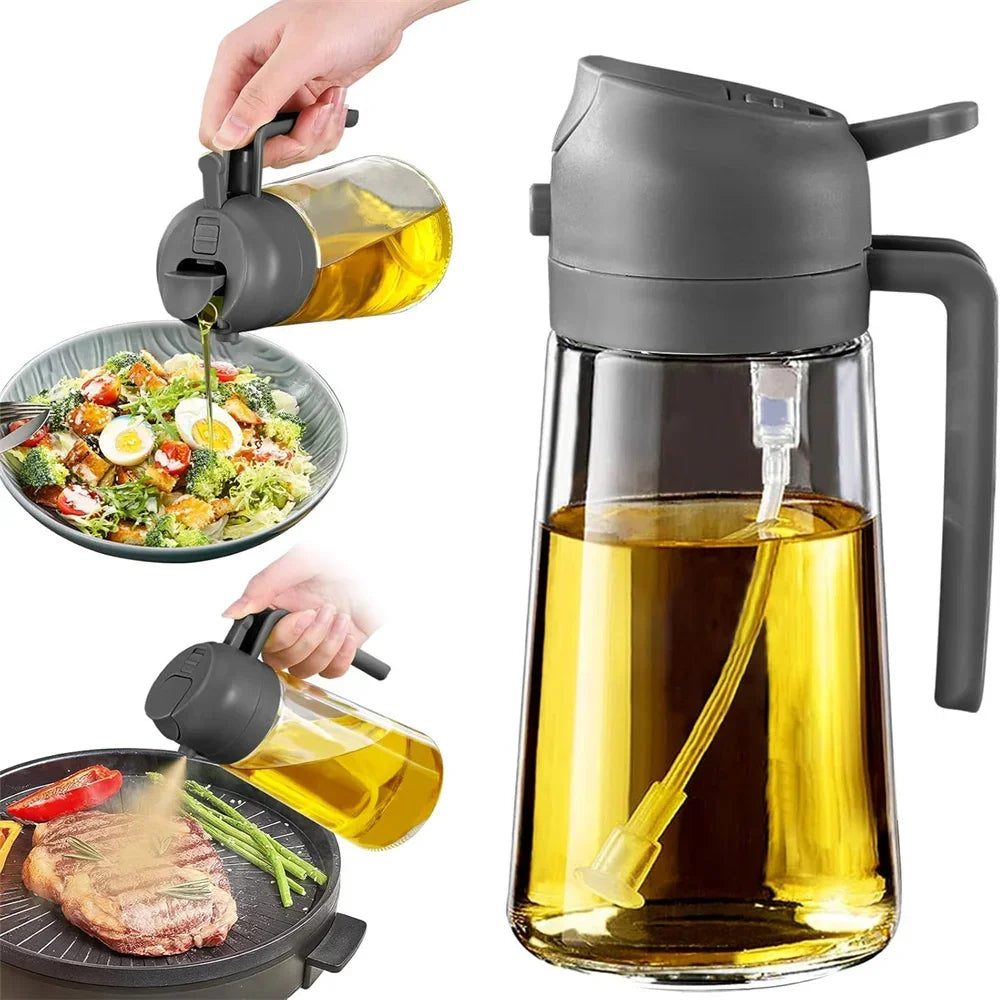 2-in-1 Olive Oil Sprayer & Pourer - 2in-1 olive oil sprayer and pourer bottle