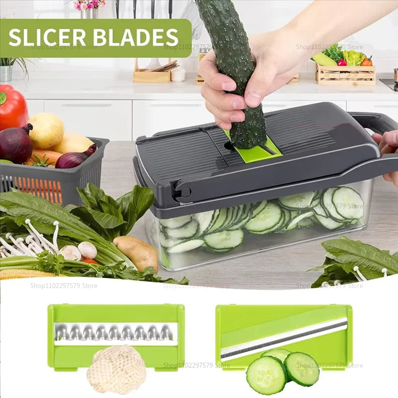 Multifunctional portable kitchen chopper vegetable cutter