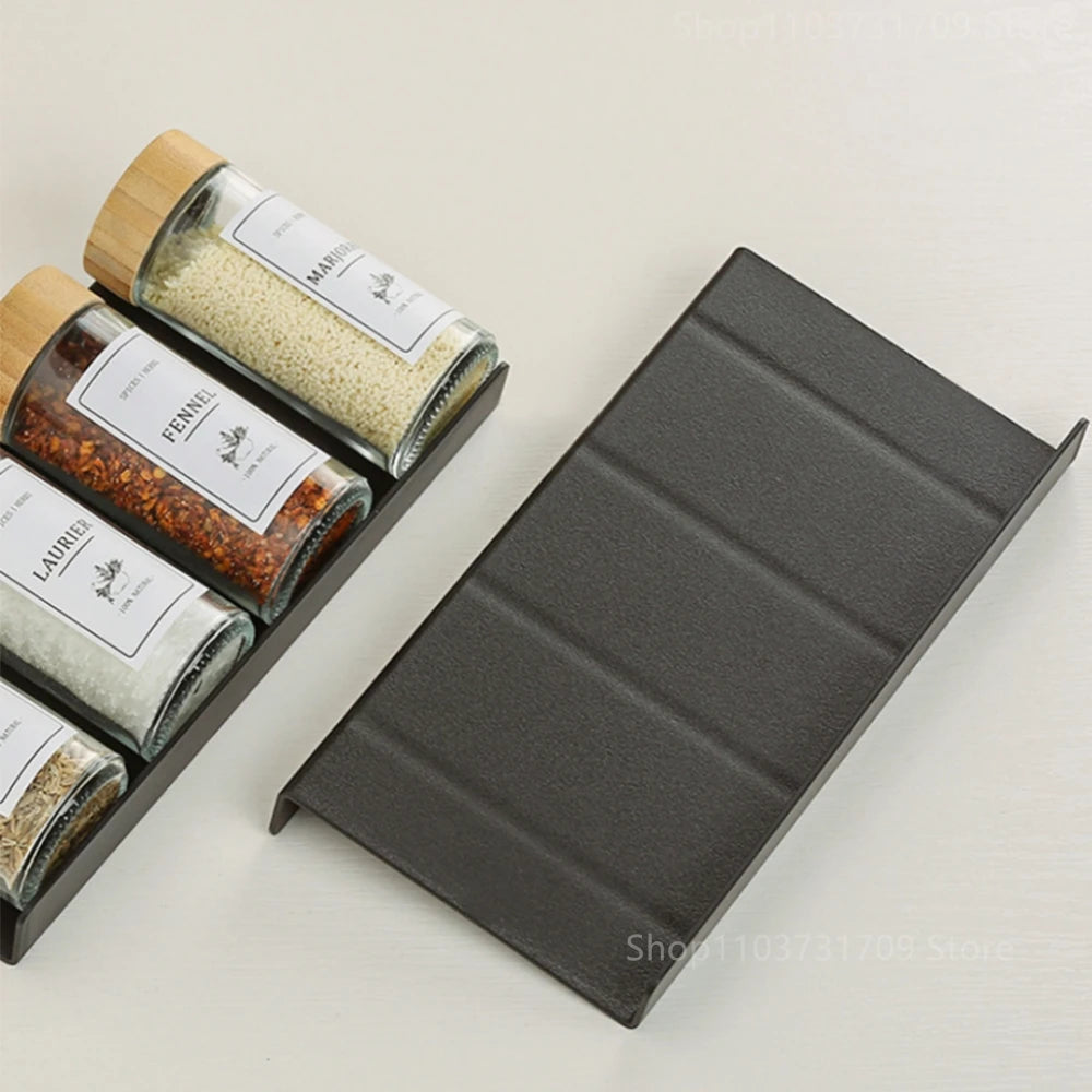 4-layer adjustable spice drawer organizer in kitchen